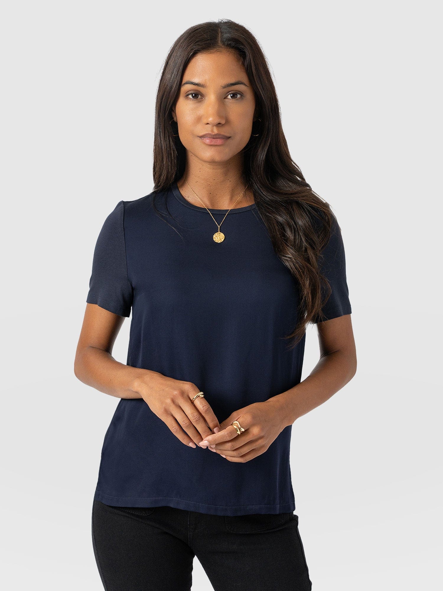 Rayner Contrast Tee Navy - Women's T-Shirts | Saint + Sofia® US